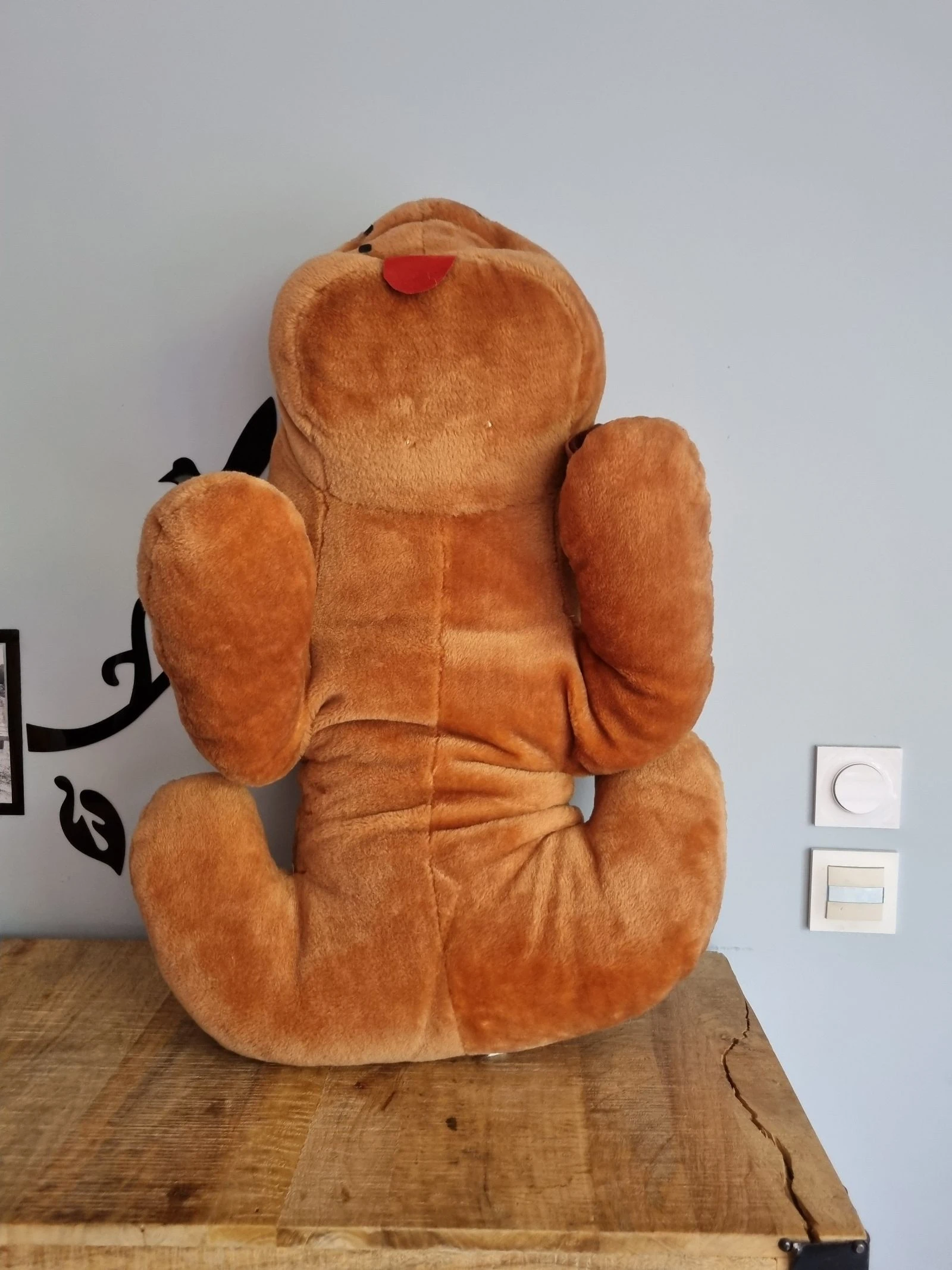Grote pluche hond Vintage – Franse productie (Échauffour) 75 cm – photo 8